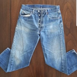 80s 501 Levi's Vintage Faded 33x29 Shrink to Fit Denim